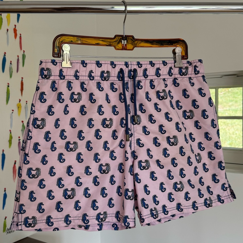St Tropez Pink Sea Horse Swim Trunks